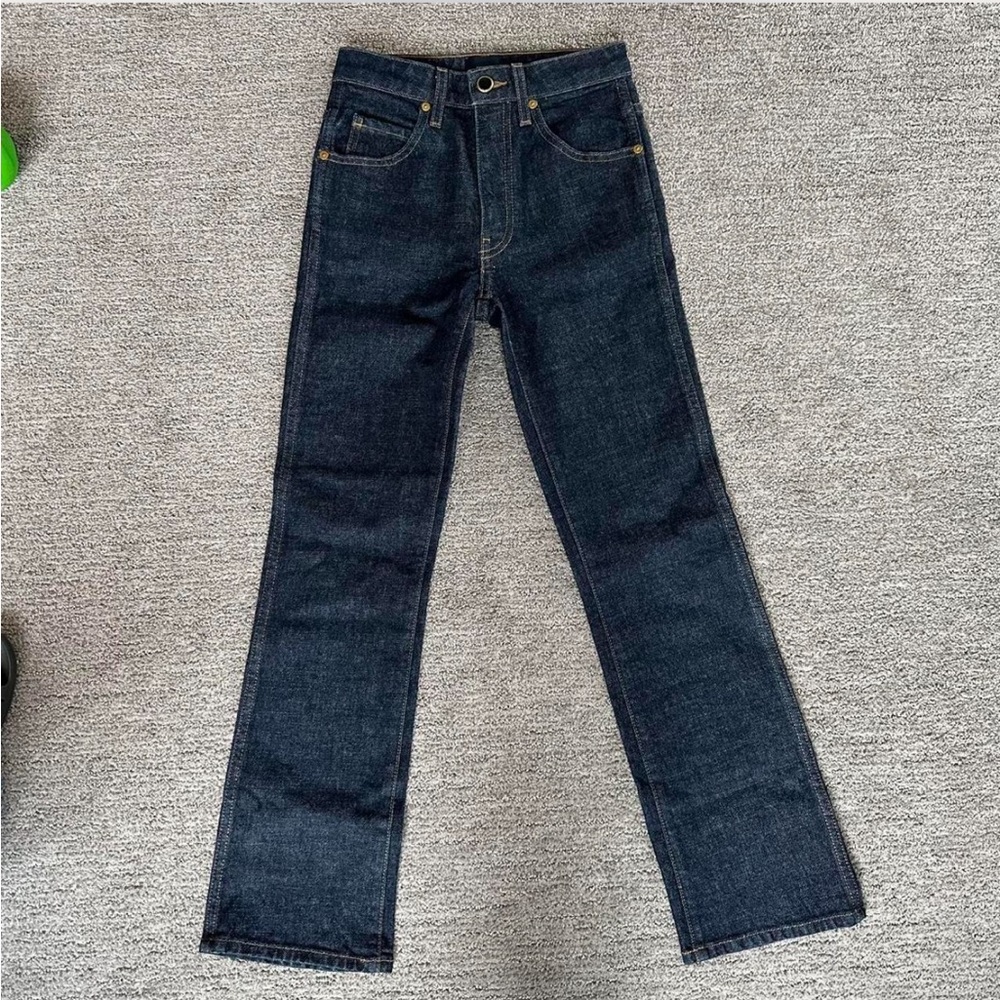 KHAITE Dark Indigo Vivian Straight Jeans